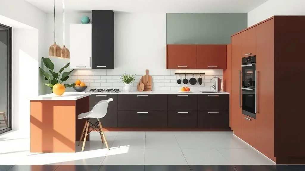 An image illustrating Colores y acabados para un diseño de cocina integral