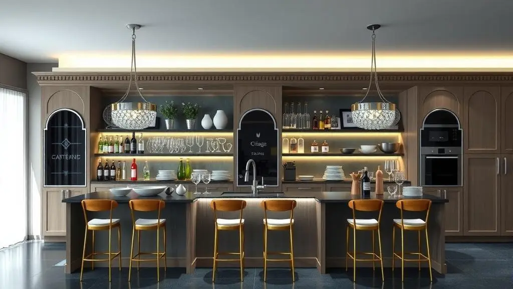 An image illustrating Mejores recubrimientos para barras de cocina para un estilo lujoso